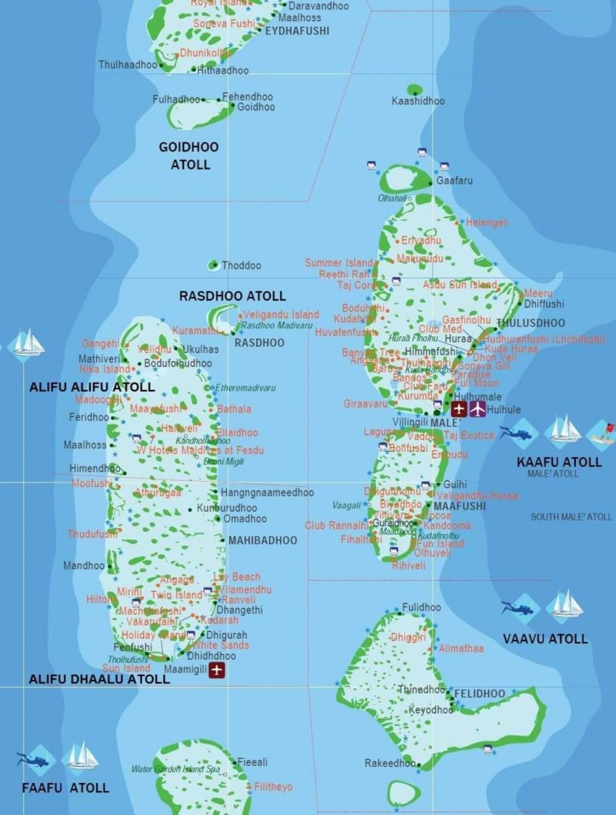 مالدیپ میں ملک دنیا کے نقشے