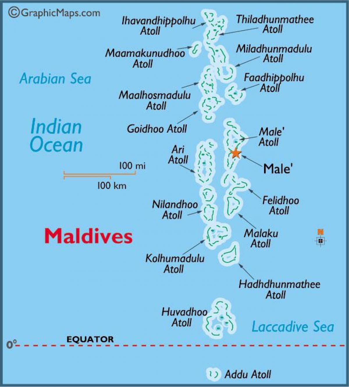 baa کی یٹول مالدیپ کا نقشہ