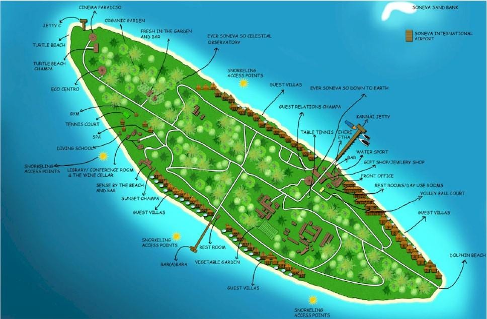vaadhoo جزیرہ مالدیپ کا نقشہ