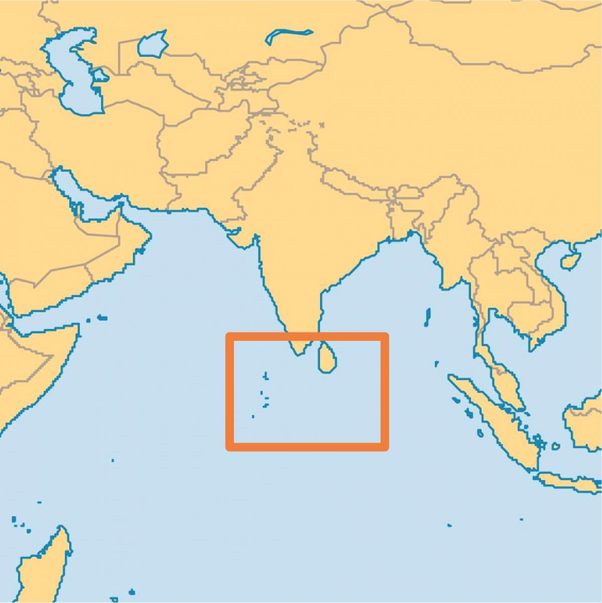 مالدیپ کے جزیرے کے مقام پر دنیا کے نقشے
