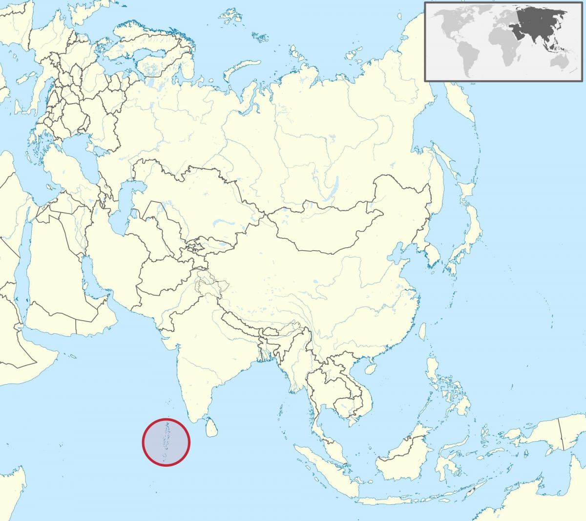 نقشہ کی ، مالدیپ ایشیا کا نقشہ