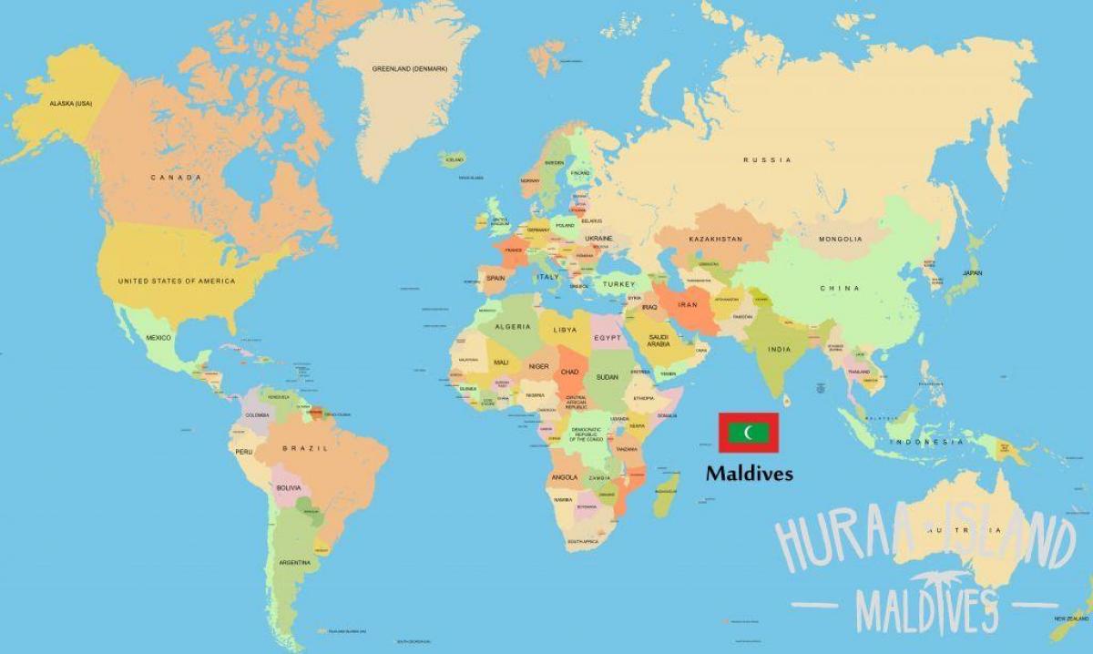 کا نقشہ مالدیپ میں دنیا کے نقشے